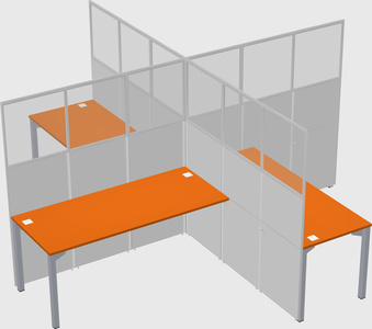 Quad office cubicles