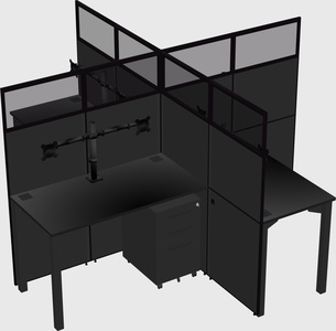 Quad office cubicles