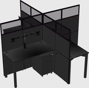 Quad office cubicles