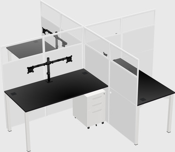 Quad office cubicles