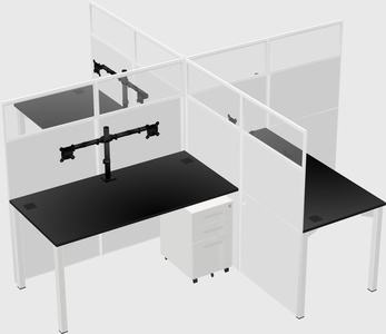 Quad office cubicles