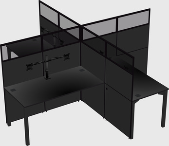 Quad office cubicles
