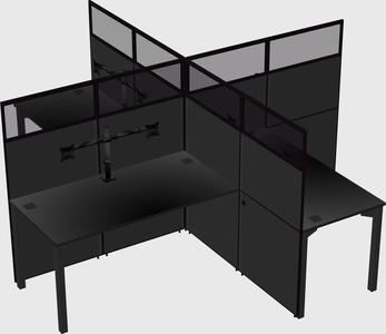 Quad office cubicles