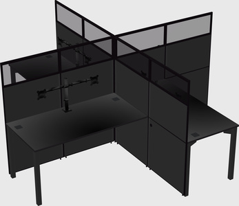 Quad office cubicles