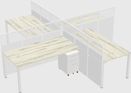 Quad office cubicles