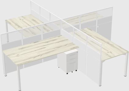 Quad office cubicles