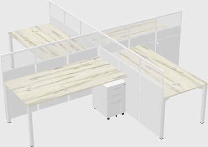 Quad office cubicles