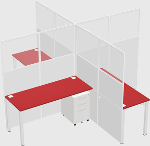 Quad office cubicles