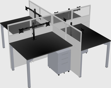 Quad office cubicles