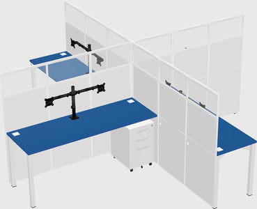 Quad office cubicles