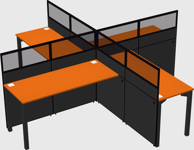 Quad office cubicles