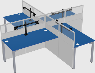 Quad office cubicles
