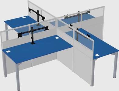Quad office cubicles