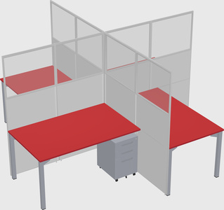 Quad office cubicles