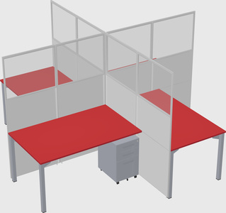 Quad office cubicles
