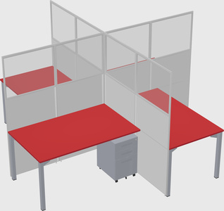 Quad office cubicles