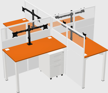 Quad office cubicles