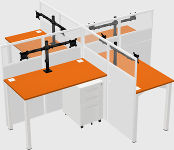 Quad office cubicles