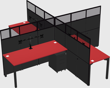 Quad office cubicles