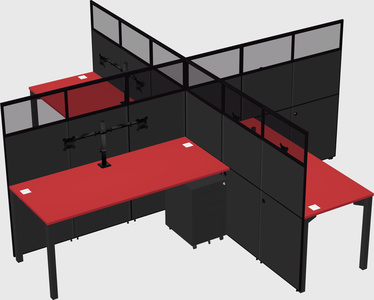 Quad office cubicles