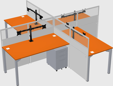 Quad office cubicles