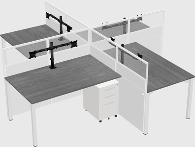 Quad office cubicles