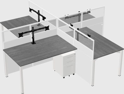 Quad office cubicles