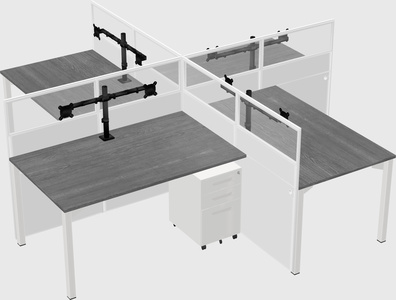 Quad office cubicles