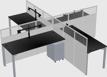 Quad office cubicles