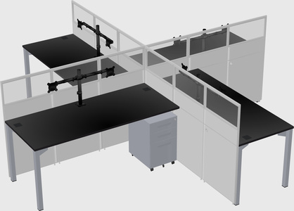 Quad office cubicles