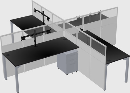 Quad office cubicles