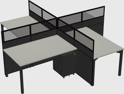 Quad office cubicles