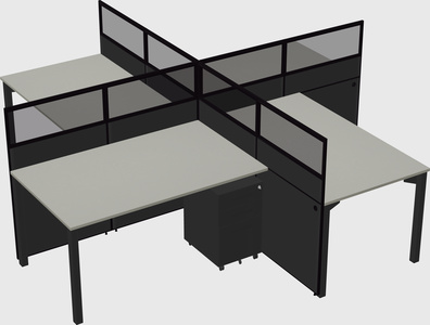 Quad office cubicles