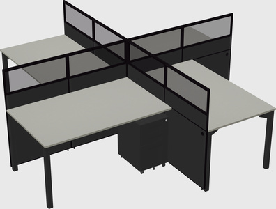 Quad office cubicles