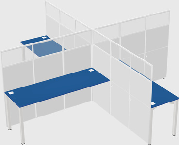 Quad office cubicles