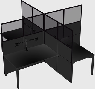 Quad office cubicles