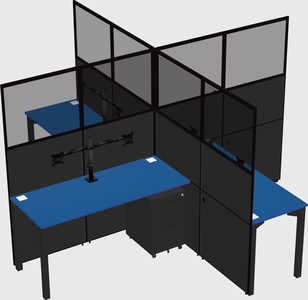 Quad office cubicles