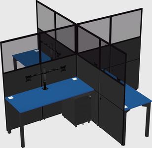 Quad office cubicles