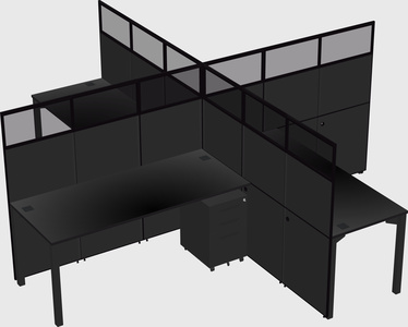 Quad office cubicles