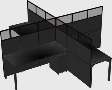 Quad office cubicles