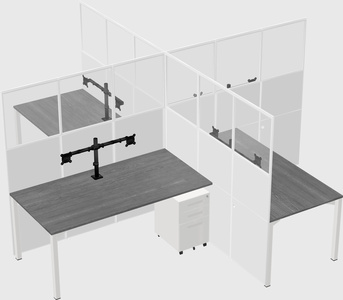 Quad office cubicles
