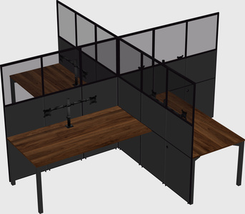 Quad office cubicles
