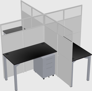 Quad office cubicles
