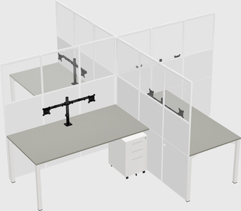 Quad office cubicles