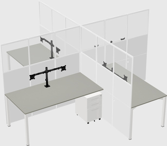 Quad office cubicles