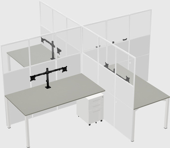 Quad office cubicles
