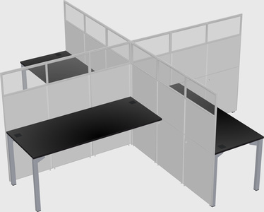 Quad office cubicles