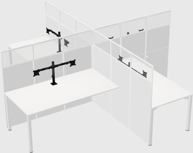 Quad office cubicles