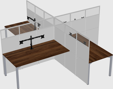 Quad office cubicles