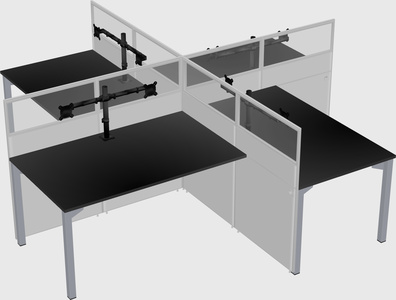 Quad office cubicles